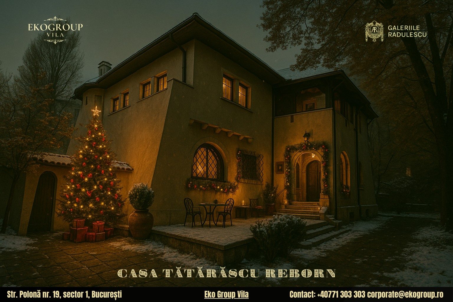 Poveste de Craciun în farmecul anilor ’30: evocarea unei sărbători la fosta Casă Tătărăscu, acum Eko Group Vila